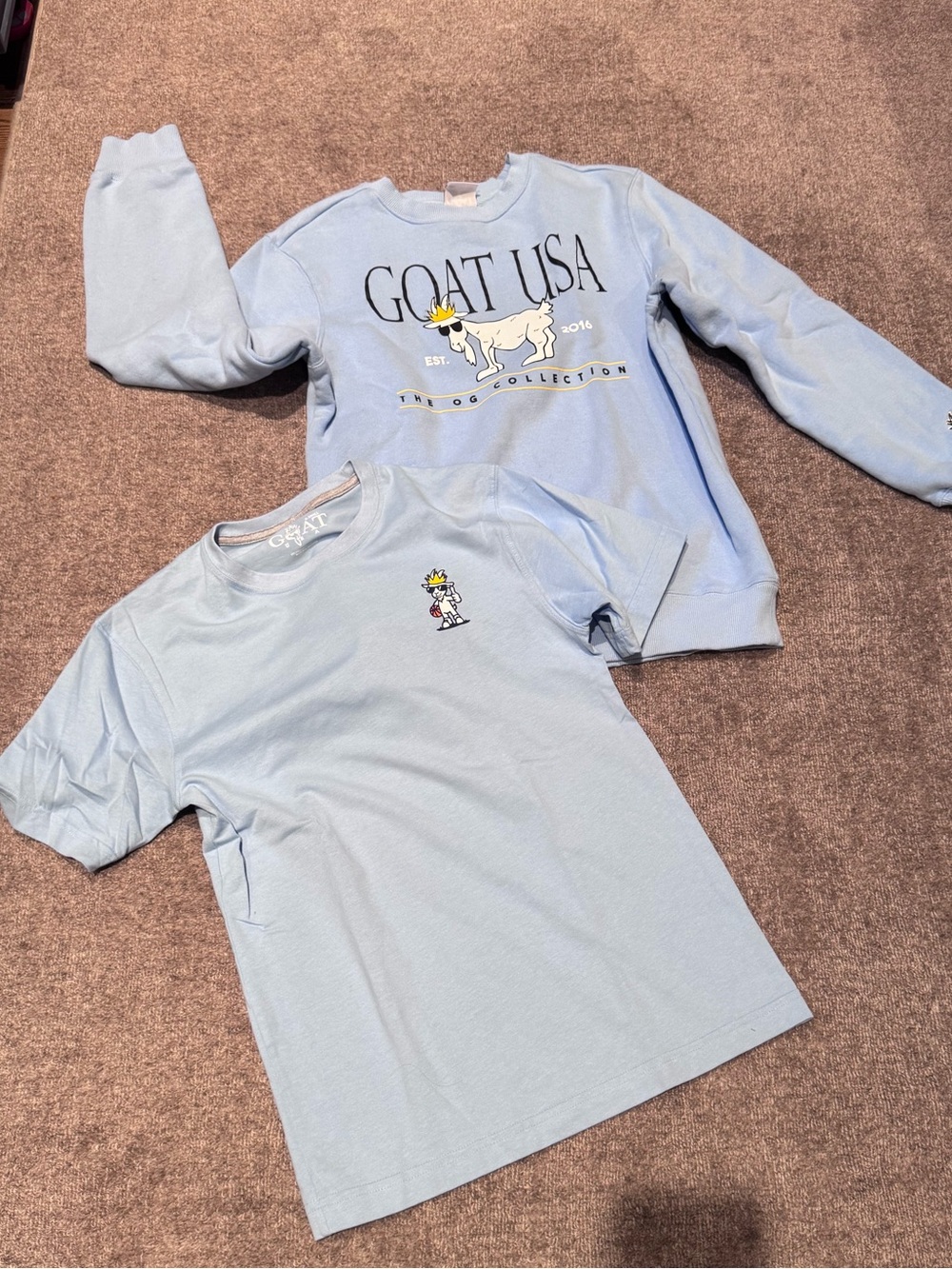 GOAT USA Light Blue Sweatshirt & Tee Set